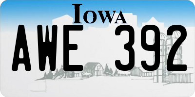 IA license plate AWE392