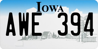 IA license plate AWE394