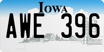 IA license plate AWE396