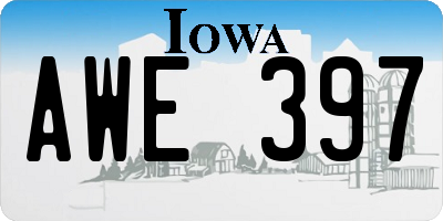 IA license plate AWE397