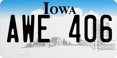 IA license plate AWE406