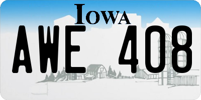 IA license plate AWE408