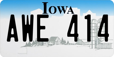 IA license plate AWE414