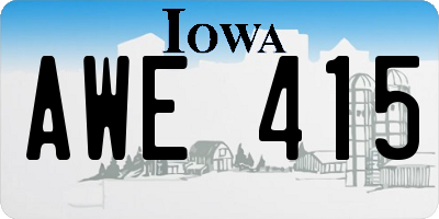 IA license plate AWE415