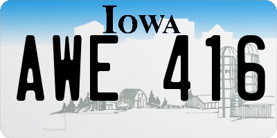 IA license plate AWE416