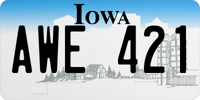 IA license plate AWE421