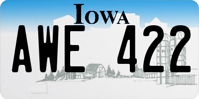 IA license plate AWE422