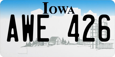 IA license plate AWE426