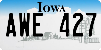 IA license plate AWE427
