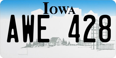 IA license plate AWE428