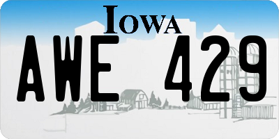 IA license plate AWE429