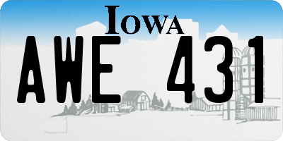 IA license plate AWE431