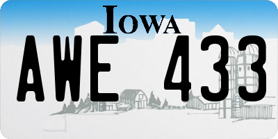 IA license plate AWE433