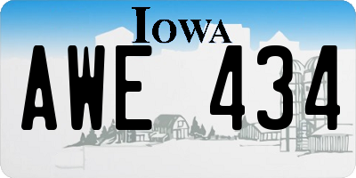 IA license plate AWE434
