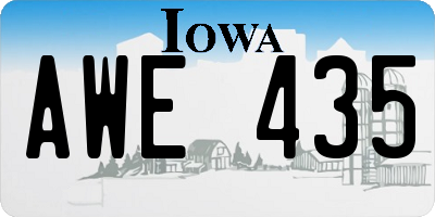 IA license plate AWE435
