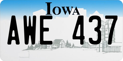 IA license plate AWE437
