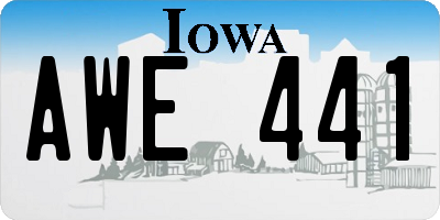 IA license plate AWE441