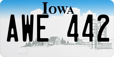 IA license plate AWE442