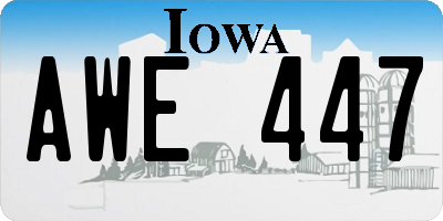 IA license plate AWE447