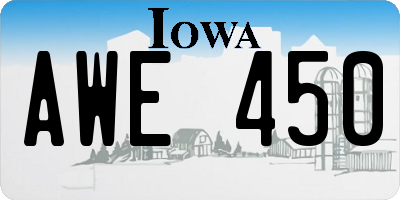 IA license plate AWE450