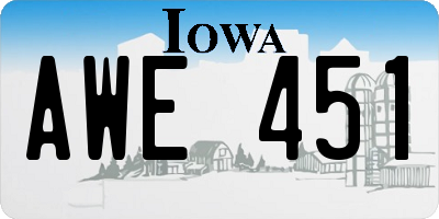 IA license plate AWE451