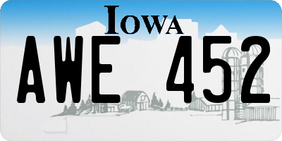 IA license plate AWE452