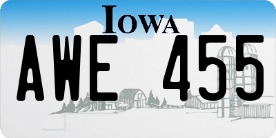 IA license plate AWE455