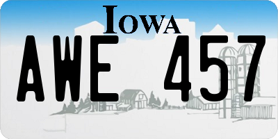 IA license plate AWE457