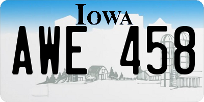 IA license plate AWE458