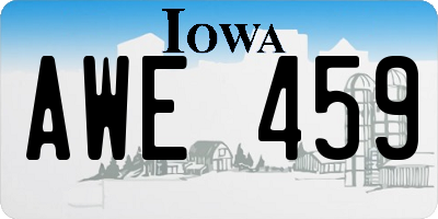 IA license plate AWE459