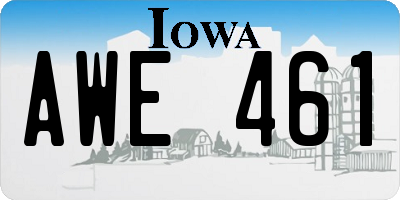 IA license plate AWE461
