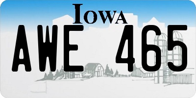 IA license plate AWE465