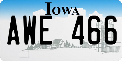 IA license plate AWE466