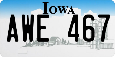 IA license plate AWE467