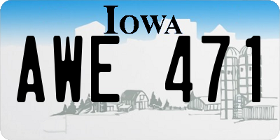 IA license plate AWE471