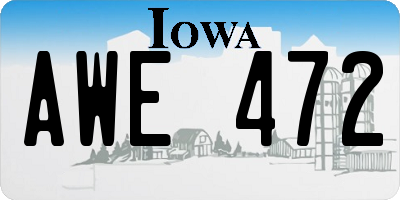 IA license plate AWE472