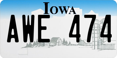 IA license plate AWE474