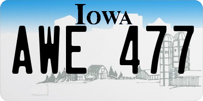 IA license plate AWE477
