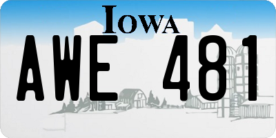 IA license plate AWE481