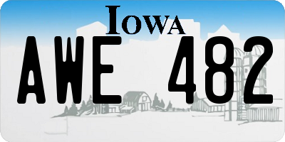 IA license plate AWE482