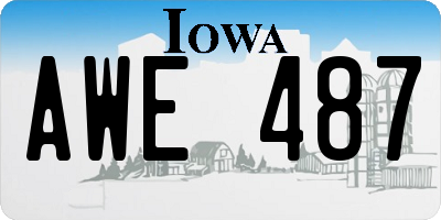 IA license plate AWE487
