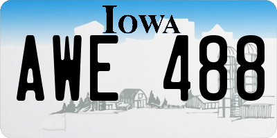 IA license plate AWE488