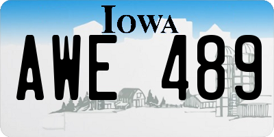 IA license plate AWE489