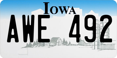 IA license plate AWE492