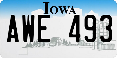 IA license plate AWE493