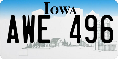 IA license plate AWE496
