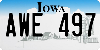 IA license plate AWE497