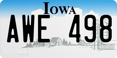 IA license plate AWE498