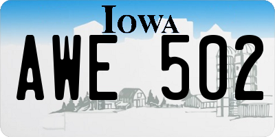 IA license plate AWE502