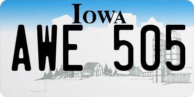 IA license plate AWE505